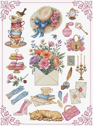 Kreuzstich Stickpackung Schönheit, Zählmuster, 24x33cm