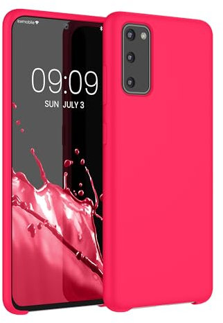 kwmobile Carcasa Compatible con Samsung Galaxy S20 Funda - Case TPU y Silicona antigolpes - Apto Carga inalámbrica - Rosa neón