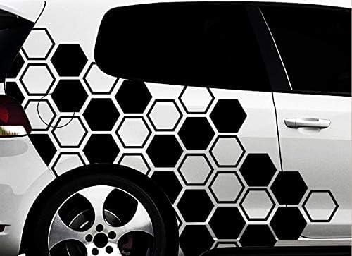 Hexagon Pixel Cyber Camouflage Waben Set Auto Aufkleber Sticker Tuning Wandtattoox Tuning