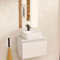 BELLOBATH - Mueble Baño Suspendido con Lavabo de Cerámica Cuadrado y Espejo, Mueble Baño con Lavabo Montado con 1 Cajón, 49,5 x 32 x 30 cm, Mueble Blanco