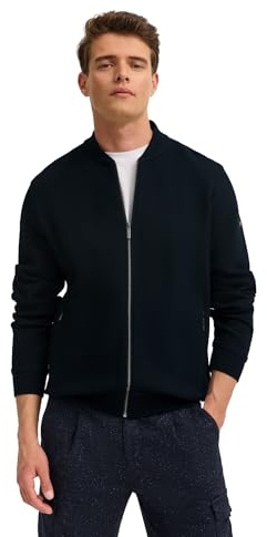 bugatti Herren Sweatjacke 8750-85172D | Modern Fit Reißverschluss Collegekragen Vordertaschen sportlich-eleganter Look