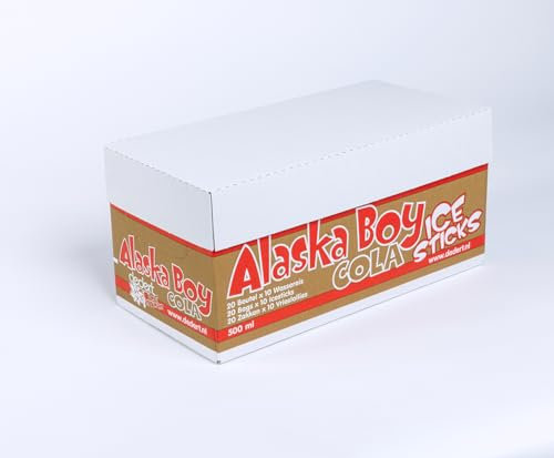 Alaska Boy Icesticks Cola-Geschmack | 200x Wassereis à 50ml – eiskalt & frisch | Der Hit für Kindergeburtstage & Partys | vegan, glutenfrei, laktosefrei, ohne Konservierungsstoffe | zum Einfrieren