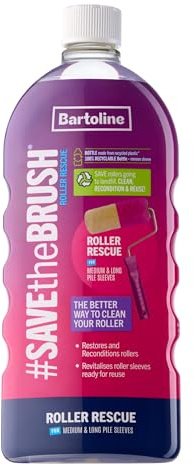 Bartoline Save the Brush® Roller Rescue 1L – Premium Roller Cleaner for Water & Most Oil-Based Paints Biodegradable, Non-Hazardous, Quick-Clean Formula – Restores Roller Softness