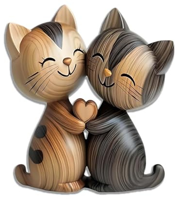 BDBFPAN Katze Deko, Katzenfiguren Deko, Geschenk Katzenliebhaber Frauen Geeignet für Dekoration für Familienräume und Katzenliebhaber（2D