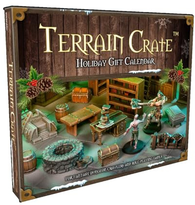 mantic Games | Terrain Crate Fantasy Dungeon Scenery Adventskalender | 24 Tage Terrain and Scenery Countdown | Modulares Tischgelände für RPGs und Miniaturen Spiele