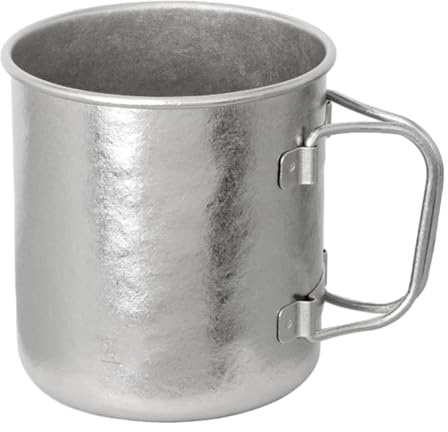 BlissfulAbode Mug de camping pliable ultraléger 450 ml en alliage de titane 70 g pour randonnée, voyage, pique-nique, cuisine en plein air