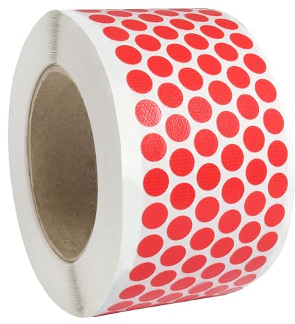 KLEBESHOP24 Kleine Markierungspunkte aus Gewebe, rot, 10 mm, 10.000 Stück | auf Rolle