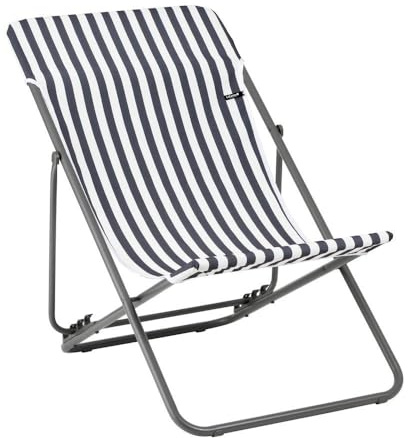 Lafuma MOBILIER - Mehrpositions-Klapp-Liegestuhl - Maxi Transat - Airlon - Grau Rayure Terre LFM5393_A001-5 Jahre Garantie