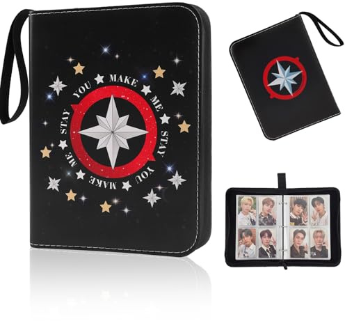 Stray Sammelkarten Album, Karten Sammelalbum für bis zu 400 Karten,Photocard Binder Mit Reißverschluss für Kinder & Fans