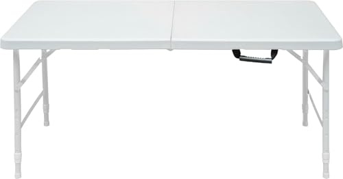 Table Pliante Exterieur, Table Camping Pliante, Poignée De Transport, Hauteurs Réglables, Table Pliante d'Appoint Portable Pour Camping Ou Réception, Facile à Nettoyer, Pour Intérieur Et Extérieur