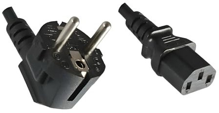 DINIC Stromkabel Netzkabel CEE 7/7 Schutzkontaktstecker auf C13, VDE, (10,00m, schwarz)