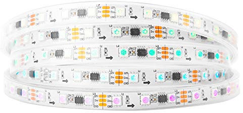 BTF-LIGHTING WS2811 RGB adressierbare Traum Farbe LED-Streifen 5m 60LEDs/m 20Pixels/m 300LEDs 100pixels IP67 Spritzwassergeschützt Weiß PCB Flexibel DC12V Lauflicht Effekt für Heimdekoration