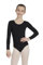 Capezio Mädchen Langärmeliger Turnanzug, Schwarz, 38