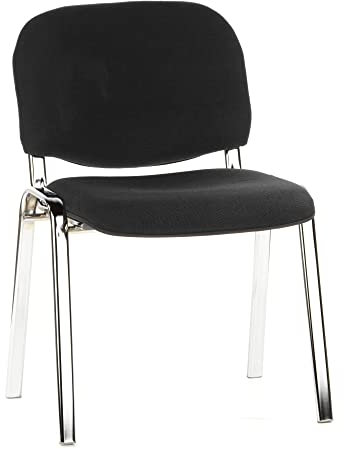 hjh OFFICE Besucherstuhl XT 600 Vierfußstuhl Stapelstuhl gepolstert, Konferenzstuhl Schwarz/Chrom 704200