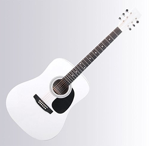 Classic Cantabile WS-10WH Westerngitarre (Dreadnought, Western akustik, Stahlsaiten, Anfänger & Fortgeschrittene) weiß