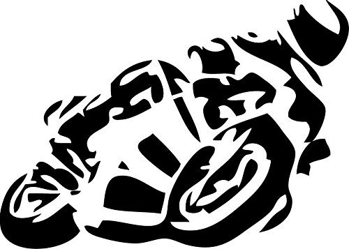 Beschriftungsspezi Motorradaufkleber 12x8cm Schwarz Vinyl Wasserfest Einmalgebrauch Klassisch Rechteckig Outdoor Motorrad-Enthusiasten aller Altersgruppen