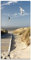 ARTland Wanddeko Glasbilder Wandbild Glas Bild einteilig 50x100 cm Hochformat Strand Meer Nordsee Küste Möwen Himmel Steg Natur Landschaft Dünen T9NJ