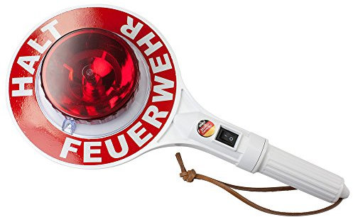 Dönges Anhaltestab kurz, einseitig beleuchtet, Halt Feuerwehr/Straße frei, LED (Einwinkleuchte Polizeikelle Winkerkelle)