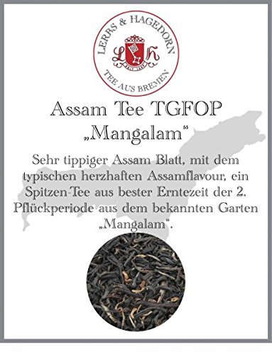 Lerbs & Hagedorn, Assam Tee TGFOP „Mangalam“ | Sehr Tippig, Herzhafter Assamgeschmack 1kg (ca. 81 Liter) Blatt Tee, Beste Erntezeit, Zweite Pflückungsperiode