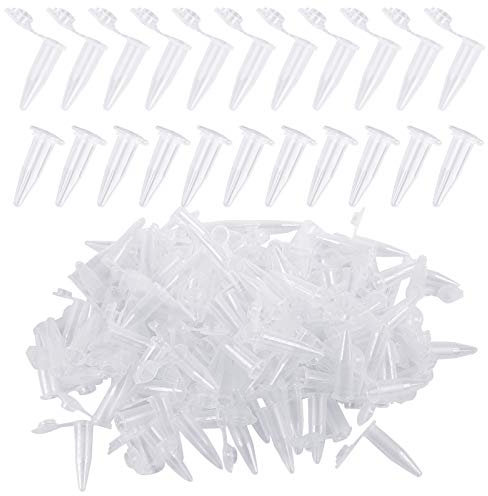 Chudian 500pcs Tubos de Ensayo Tubo Centrifuga Transparente 1,5 ML Plástico Centrifuge Tubos de Ensayo Micro con Tapa Muestra Recipiente de Almacenamiento Vial para Laboratorio (Capacidad: 1.5ml)