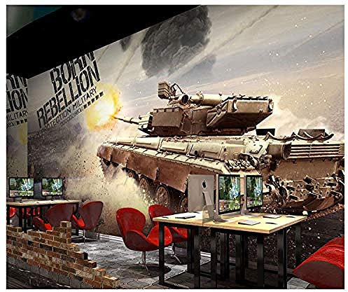Wandbilder Fotos Wallpaper Bilder 3D Tarnung Militärkrieg Militär Panzerwagen Selbstklebende PVC Tapete 3D Vintage Wanddekoration fototapete 3d Tapete effekt Vlies wandbild Schlafzimmer-430cm×300cm