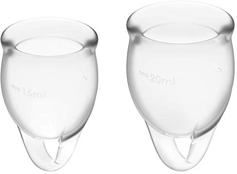 Satisfyer 'Feel Confident' Menstrual Cup Set Transparent | Reusable Cups 15ml & 20ml | Soft Silicone, Leakproof