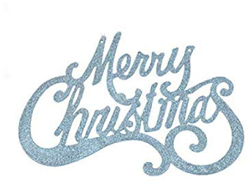 Elegant Merry Christmas Hanging Sign in Rose Gold, Silver, Red or Blue - 26cm x 18cm with Gold Ribbon for Hanging