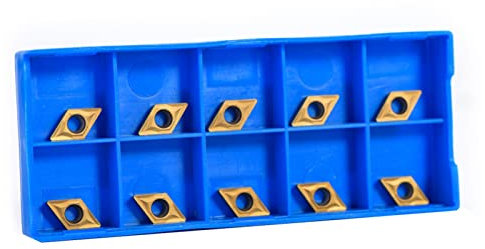 Inserto in metallo duro CNC, 10 pezzi punte in metallo duro CNC a forma di diamante Inserti utensile per tornitura tornio con taglierina DCMT070204-HM YBC251