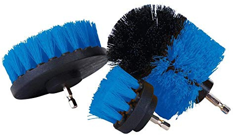 Thrink 3 Piece Cordless Drill Brush Heavy | Nylon Stiff Bristles | Interchangeable Shafts | Bathroom Surfaces, Grout, Floor, Tub, Shower, Tile, Corners, Kitchen, Automotive, Grill | Fits Most Drills