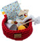 PRETTY DOLLY - Cesta de los tesoros para bebé con 8 artículos hecha a mano - Cesto sensorial - Juego de estimulación temprana - Jugete para bebé Montessori desde los 4 a los 18 meses (Coral)
