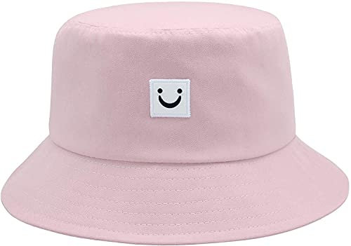 czzstance Fischerhut, Unisex, 100% Baumwolle, Sommer, Reisen, Strand, Sonnenhut, Smiley-Gesicht, Einheitsgröße
