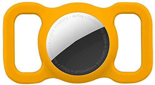 Airtag Collier pour Chien, Sichy Pet Silicone Housse de Protection pour Apple airtag GPS Finder Étui de Protection Étanche Anti-Perte, Porte-clés AirTag pour Collier de Chien et Chat de Compagnie