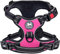 PoyPet Keine Pull Hundegeschirr Front Reflektierende Pet Weste für Hunde mit Einfache Kontrolle Griff und Rückseite perfekt für den täglichen Training, Walken, Running(Rosa,M)