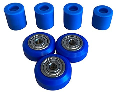 3DPLady | Ender 3 Serie Silikondämpfer (Silikonpuffer) + V Slot Rollen (Tuning Teile für den 3D Drucker) (Blau)