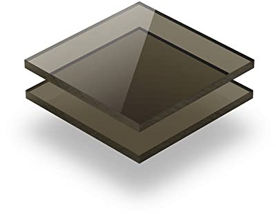 Polycarbonatplatte Polycarbonat Getönt Braun 3 mm - Rechteck in Abmessungen von 60x30 cm bis 150x100 cm mit Schutzfolie an beiden Seiten, ohne scharfe Kanten