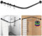 Duschvorhangstange Verstellbar L-Form, inkl. 18 Ringe, 70-100 cm × 110-170 cm, 304 Edelstahl Eckduschstange, Bohrbare Oder Ohne Bohren Montage, Geeignet Für Badezimmer & Badewanne, Schwarz
