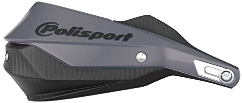 POLISPORT 8308800007 - Hand Protectors Trail Blazer 2 Mounting Points with Plastic Bridge MX-Style Including Mounting Kit Compatible with All MX/Enduro Models in Nardo Grey/Black