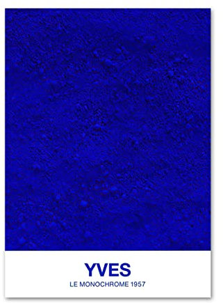 FIGMAN Yves Klein Blau Poster Monochrome Tinte Wandkunst Drucke Leinwandmalerei für Zuhause Wanddekoration Bild 40x60cm Kein Rahmen