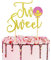Arthsdite Donut Cake Topper Candyland Two Sweet Cake Decorations with Donut Pink Candy for Donut 2nd Themed Baby Shower Party Decoration - Gold Glitter
