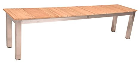 Bank Dallas Edelstahl Teak FSC Gartenbank Garten Terrasse Sitzbank Parkbank Holz