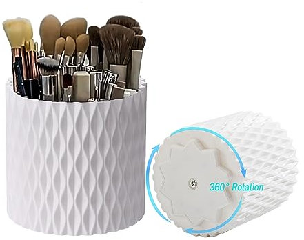 JWTEEE Make up organizer, Schminktisch organizer, Badezimmer organizer, 360° Drehbarer Makeup Organizer für den Schminktisch, Kosmetik organizer box,Hautpflege-Organisator, Badezimmer (White)