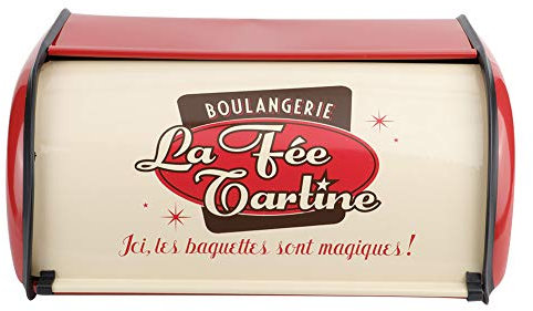 Large Capacity Metal Bread Box, Durable Countertop Bread Storage Bin Non Slip Base Bread Container for Home Kitchen(Red)