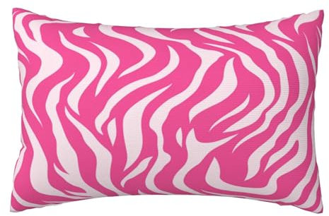 Kissenbezug 40x60cm 2er set Wetterfest Outdoor Kissen Rosa Kissenbezüge, Rechteckig Couch Kissen Gestreift Gartendeko Kissenhülle Herbst Outdoorkissen DekoKissen für Patio Balkon Deko Geschenke,L318