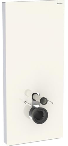Geberit Monolith Sanitärmodul für Wand-WC, 114cm, Wasseranschluss hinten mittig, mit Anschlussstutzen, 131.031.JL.5, Farbe: Glas sand-grau