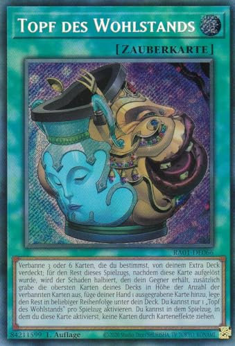 RA01-DE066 - Topf des Wohlstands - Secret Rare - 1. Auflage - DEUTSCH - 25th Anniversary Rarity Collection - mit LMS Trading Fieldcenter-Karte Yugioh