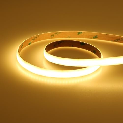 JOYLIT 24V Diffuse LED Streifen 5M 2700K Warmweiß Wasserdicht Unsichtbare LEDs, CE UL PRO 280LEDs/M 20W/M 7700LM Superhell Ohne Punkte LED Strip, CRI 92+ Dimmbar Band LED (Benötigt 24V 5A Netzteil)
