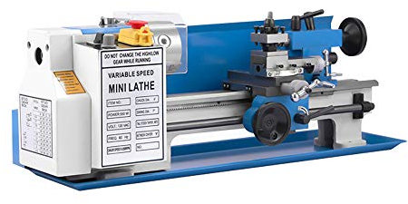 Tornio Per Metallo Da Banco, Mini Tornio Per Metallo Tornio Di Precisione Da Banco Velocità Variabile 50-2200 Giri/Min Fresatrice Trapano Con Kit Di Utensili E Interruttore Di Sicurezza Per Garage Fa