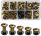 SHSMPXOY 100 Set Rivetti a Vite, Rivetti Chicago,M5*4/6/8/10/12mm Viti Chicago Screws Chicago Book Viti Chicago di ricambio in Metallo per Borse, Libri, Collari, Zaini, Guinzagli (Bronzo)