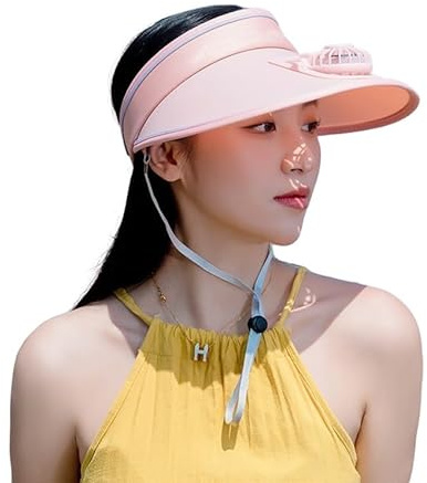 Unisex Fan Hat USB Charging Fan Cap Cooling Visor Hat with Fan Three-Speed Adjustment Large Area Sun Protection Sun Hat Summer Buckle Sun Hat UPF 50+ Fishing Hiking USB Fan Hat Casual Outdoor Hat