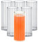 Wilmax - Verres en verre cannelé - Lot de 6-350 ml - Verres pour eau, jus, limonade, thé, café glacé, cocktails - Verres à eau - Verres à jus - Lavables au lave-vaisselle